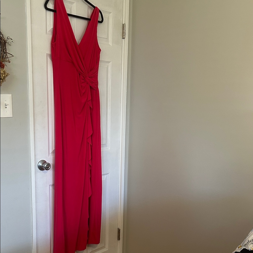 Pink Sleeveless V-Neck Maxi Dress with Side Knot